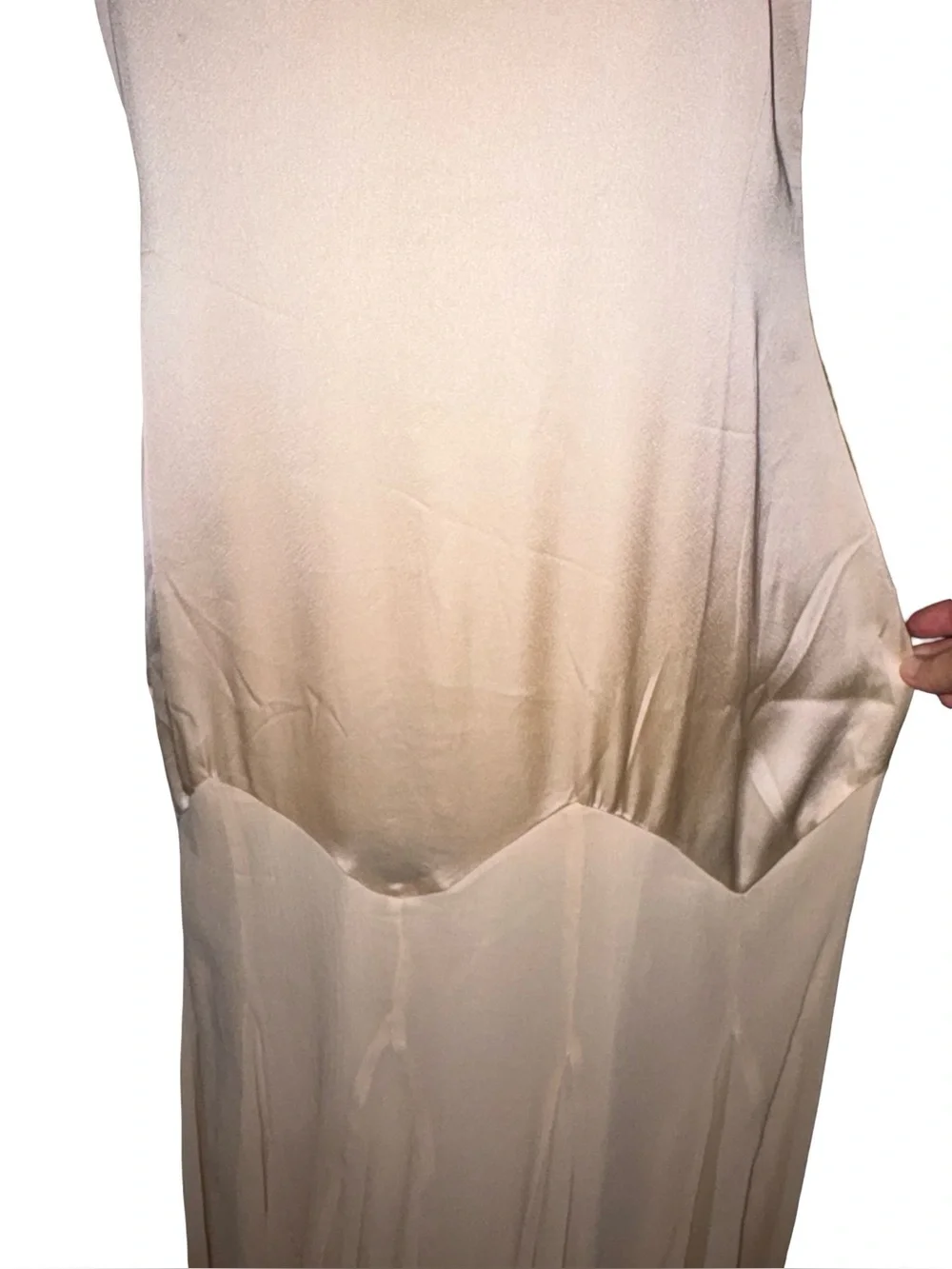 ASOS Satin Slip Maxi Dress Cream Ivory Cami Formal Gown Size 10 NWT - Picture 6 of 12